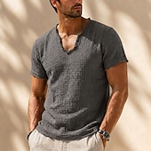 voordelige basis t-shirts-Voor heren T-shirt Katoenen T-shirt Korte mouw Strakke ronde hals Lente Alle seizoenen Effen Kleur Vintage Antiek Klassiek &amp; Tijdloos Met ruches Meerlaags Casual Dagelijks Wit Bordeaux Grijs Top