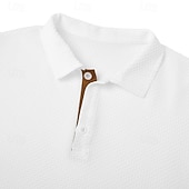 cheap Men's Classic Polo-Men's Polo Cooling Ice Silk Seersucker Polo Shirts Casual Business Ribbed Polo Collar Short Sleeve Fashion Basic Solid Color Buttons Summer Spring &amp;  Fall Regular Fit White Black Navy Blue Light Blue
