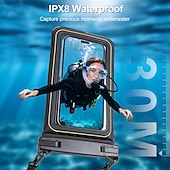 preiswerte wasserdichte Handytasche-Universelle, schwimmfähige und wasserdichte Handyhülle, IP68-zertifizierte Unterwasser-Trockentasche mit Trageband für iPhone 17, 16, 15 Pro Max, Samsung S26, S25 Ultra, Pixel – klares Kamerafenster
