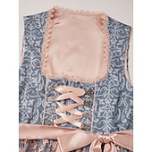 cheap Dirndl Dresses-Oktoberfest Dirndl Dress Midi Length Lace Maid Romantic Bavarian Munich Wiesn Women's Traditional Style Cloth Without Blouse (60CM)