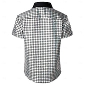 cheap Tops-Retro Vintage 1970s Disco Shirt Short Sleeves Shiny Metallic Fancy Dress Men's Carnival Costume Halloween Carnival Masquerade Music Festival Party / Evening Nightclub Adults' Shirt Spring &amp; Summer