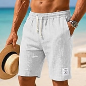 economico Vacanza-Per uomo Shorts Pantaloncini Estivi Shorts da Spiaggia Pantaloncini casual Coulisse Elastico in vita Tinta unica Testurizzato Comodità Traspirante Corto Casuale Quotidiano All'aperto Moda Retr