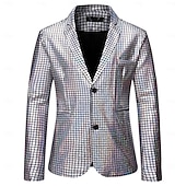 baratos Conjuntos-Conjunto Retro Vintage Discoteca Anos 80 Roupa Manga Comprida Discoteca Metálico Brilhante Fantasia Homens Fantasia de Carnaval Dia Das Bruxas Carnaval Baile de Máscaras Festa Espetáculo Boate Adulto