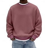 halpa Peruspuserot-Miesten College Vohveli collegepaita Pullover-huppari Viininpunainen Musta Valkoinen Vaalean vihreä Laivaston sininen Tiukka pyöreä kaula-aukko Tavallinen Textured Kausaliteetti Päivittäin Urheilu ja