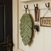 abordables Ustensiles et gadgets de cuisine-Lot de 2 serviettes de toilette en feuille de bananier, douces et suspendues en polaire corail, ultra-absorbantes et à séchage rapide, idéales pour la cuisine, la salle de bain, les toilettes, le