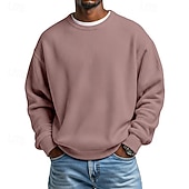 economico Felpe di base-Per uomo Maglia Felpa a nido d'ape Maglione Aalbicocca Nero Bianco Verde chiaro Rosso Girocollo Semplice Testurizzato Casuale Quotidiano Sport &amp; Outdoor Poliestere Streetwear Cool Abbigliamento