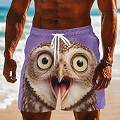  Per uomo Animale Gallo Costumi da bagno Costumi da bagno Pantaloncini da bagno Pantaloncini da Surf Misura del girovita medio Divertente Quotidiano All'aperto Tasche Laterali fodera in rete Coulisse