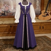 billiga Klänning-Retro / vintage Victoriansk Medeltida kostymer Klänningar Blus / Skjorta Maskerad Lady Viking Främling Plusstorlekar Maskeradkläder Dam Kunglig Halloween Karnival Maskerad Fest Halloween Vuxna Blus