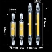 abordables Luces LED de tubo-1 bombilla led tipo j de 118mm, 78mm, 10w, 1000lm, r7s, t1, cuentas de mazorca, equivalente a halógeno de 100w, blanco frío cálido, ángulo de haz de 360°, 110-240v