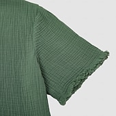 tanie Bawełniane lniane koszulki-Męskie Podkoszulek Koszulka lniana Krótki rękaw Henley Lato Wiosna Jednokolorowe Teksturowany Urlop Zabytkowe Sport Raw Edge Codzienny Dom Na zewnątrz Biały Wino Zielony Top Tee dla mężczyzn