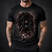  Men's Animal Spider T Shirt Short Sleeve T shirt 3D Print Crew Neck Shirt Dark Casual Daily Street Blue Black Red Summer Spring Clothing Apparel S M L XL 2XL 3XL