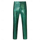 baratos Conjuntos-Conjunto Retro Vintage Discoteca Anos 80 Roupa Manga Comprida Discoteca Metálico Brilhante Fantasia Homens Fantasia de Carnaval Dia Das Bruxas Carnaval Baile de Máscaras Festa Espetáculo Boate Adulto