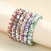 abordables Bracelets-Bracelet de perles Géométrique Séries de totem Mode Bracelet Bijoux Bleu Rouge bordeaux Violet pour Quotidien