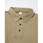 preiswerte Klassisches Poloshirt für Herren-Herren Poloshirts Polohemd aus Eisseide-Seersucker Lässig Straße Revers Kurzarm Basic Modern Einfach Jacquard Leicht Sommer Frühling Blau Weiß Schwarz Khaki Armeegrün Poloshirts
