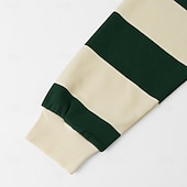  Homme Polos de Rugby Occasionnel Rue Revers manche longue Basique Moderne Rayures Boutons Garder au chaud Printemps Automne bleu marine Marron Vert Véronèse Polos de Rugby