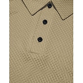 preiswerte Klassisches Poloshirt für Herren-Herren Poloshirts Polohemd aus Eisseide-Seersucker Lässig Straße Revers Kurzarm Basic Modern Einfach Jacquard Leicht Sommer Frühling Blau Weiß Schwarz Khaki Armeegrün Poloshirts