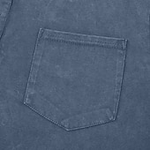 baratos Camiseta Henley Casual-Homens Camisa Henley Camisa 100% algodão com lavagem ácida Camiseta Manga Longa Vintage Retro Vintage Casual Estilo vintage Lavado Henley Casual Primavera Outono Todas as Estações Castanho Escuro