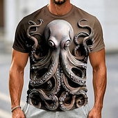 Bărbați Animal Caracatiță Tricou Manșon scurt Tricou Tipărire 3D Stil Nautic Cămașă Amuzant Casual Zilnic Stradă Mov Maro Trifoi Vară Primăvară Îmbrăcăminte S M L XL 2XL 3XL