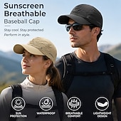 baratos Presentes-Boné de beisebol masculino respirável com protetor solar, ideal para corrida, leve e de secagem rápida, perfeito para atividades ao ar livre como pesca, caminhadas, golfe, tênis, exercícios e esportes de verão.