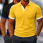 preiswerte Herren Klassisches Polo-Herren Poloshirts Golf Poloshirts Lässig Arbeit Revers Kurzarm Basic Modern Farbblock Einfach Patchwork Bestickt Frühling &amp; Sommer 1 2 3 4 5 6 Poloshirts