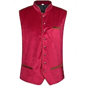 ieftine Vesta Trachten-Oktoberfest Vestă Trachten Vestă tradițională bavareză Brodată Catifea Germană alpin Patrimoniu Pajiști Bărbați Carnaval Festivalul de Bere Pânză în stil tradițional