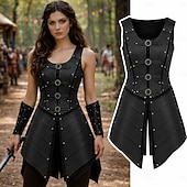 ieftine Rochie-Medieval Renascentist Rochii Arme si Armuri Γιλέκο Războinic Fecioara scutului Barbar Costume de fancy Pentru femei Viching Fantezie Halloween Carnaval Performanță LARP Ren Faire Adulți Rochie