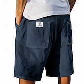 baratos Calções Estilo Casual-Homens Calção Shorts de verão Shorts casuais Shorts de veludo cotelê Com Cordão Bolsos Cintura elástica Tecido Conforto Respirável Curto Ao ar livre Férias Desporto Casual Cáqui Preto