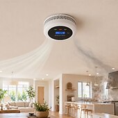 abordables electrodomésticos-detector combinado de monóxido de carbono &amp;gas 2 en 1 gas natural &amp;Alarma de CO con temperatura &amp;Humedad para alarma de seguridad del hogar