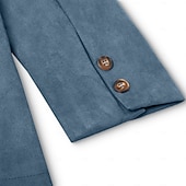 cheap Faux Suede Jackets-Men's Lightweight Jacket Casual Jacket Faux Suede Jacket Going out Soft Buckle Spring &amp;  Fall Casual Stand Collar Regular Light Khaki Black Navy Blue Khaki Army Green Jacket