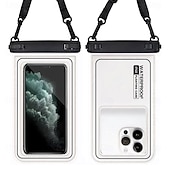preiswerte wasserdichte Handytasche-Universelle, schwimmfähige und wasserdichte Handyhülle, IP68-zertifizierte Unterwasser-Trockentasche mit Trageband für iPhone 17, 16, 15 Pro Max, Samsung S26, S25 Ultra, Pixel – klares Kamerafenster