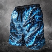  Voor heren dier Draak Lange zwembroeken Badpakken Zwembroeken Boardshorts Medium Taille Donkere Dagelijks Buiten Zijzakken Mesh voering Elastische tailleband met trekkoord Ontwerper Kleding