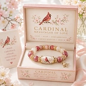  Love, Remembrance & Cardinal Blessings 2026 Limited Edition Bracelet, Bird Beaded Bracelet, Inspirational Jewelry Gift for Women, Memorial Keepsake, Sympathy Gift