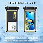 preiswerte wasserdichte Handytasche-Universelle, schwimmfähige und wasserdichte Handyhülle, IP68-zertifizierte Unterwasser-Trockentasche mit Trageband für iPhone 17, 16, 15 Pro Max, Samsung S26, S25 Ultra, Pixel – klares Kamerafenster