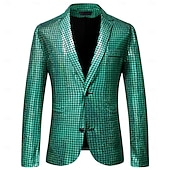 baratos Conjuntos-Conjunto Retro Vintage Discoteca Anos 80 Roupa Manga Comprida Discoteca Metálico Brilhante Fantasia Homens Fantasia de Carnaval Dia Das Bruxas Carnaval Baile de Máscaras Festa Espetáculo Boate Adulto
