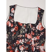 preiswerte Dirndl-Kleider-Damen Floral Dirndl Kleid mit Schürze Oktoberfest Bayerischer Karneval Bierfestival Trachtenkleid Traditioneller Stil