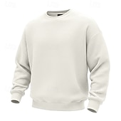 tanie Podstawowe bluzy-Męskie Bluza dresowa Bluza Waffle Bluza z kapturem Biały Półgolf Równina Teksturowany Codzienny Sport i turystyka Święto Moda miejska Nowoczesne Odzież sportowa Wiosna i jesień Odzież Bluzy z kapturem