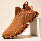 abordables Zapatillas Informales-Zapatillas deportivas de punto transpirables para hombre, ligeras y sin cordones, ideales para caminar y correr, para uso casual, viajes, fitness, actividades al aire libre y comodidad diaria.