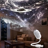 cheap Mood Lighting-USB Galaxy Projector Starry Night Light, Star Projector with Flexible Gooseneck &amp; 24 Films, 3 Brightness Levels Planet Ocean Sky Projector for Bedroom Car Decor, Creative Gift for Kids Adults