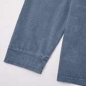baratos Camiseta Henley Casual-Homens Camisa Henley Camisa 100% algodão com lavagem ácida Camiseta Manga Longa Vintage Retro Vintage Casual Estilo vintage Lavado Henley Casual Primavera Outono Todas as Estações Castanho Escuro