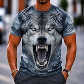  Hombre Animal León Camiseta Manga Corta Camiseta Impresión 3D Cuello Barco Camisa Gracioso Casual Diario Calle Marrón Marrón 2 Gris Verano Primavera Ropa S M L XL 2XL 3XL