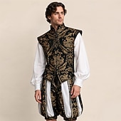 abordables Conjuntos-Conjunto Retro Antiguo Tudor Pantalones Chaleco Camisas Príncipe Jacquard Disfraz Hombre Real Víspera de Todos los Santos Carnaval Mascarada Rendimiento Fiesta / Noche Feria del Renacimiento Adultos