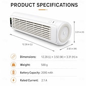abordables Ventiladores-Aire acondicionado portátil, ventilador enfriador de aire personal de 3 velocidades para dormitorio, oficina, hogar y cocina, enfriador evaporativo silencioso de escritorio/torre, recargable por USB.
