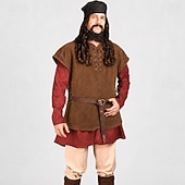 رخيصةأون قمم-بانغك &amp; قوطي العصور الوسطى عصر النهضة معطف سترة صدار قرصان الفايكينج Ranger الجان ملابس تنكرية رجالي الفايكينج حفل / مساء للبالغين سترة