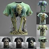 economico T-shirt 3D da Uomo-Per uomo Illusione ottica Zombi 3D Maglietta Manica Corta maglietta Stampa 3D Girocollo Camicia Esagerato Designer Orrore Club Feste Streetwear Blu 1 2 Estate Primavera Tutte le stagioni Abbigliamento