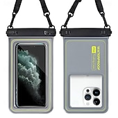 preiswerte wasserdichte Handytasche-Universelle, schwimmfähige und wasserdichte Handyhülle, IP68-zertifizierte Unterwasser-Trockentasche mit Trageband für iPhone 17, 16, 15 Pro Max, Samsung S26, S25 Ultra, Pixel – klares Kamerafenster