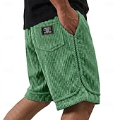 economico Pantaloncini casual-Per uomo Shorts Pantaloncini casual Pantaloncini di velluto a coste Tasca Elastico in vita Semplice Tinta unita Comodità Traspirante Lunghezza al ginocchio Casuale All'aperto Spiaggia Vacanza Moda