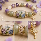  Kolibri-Garten-Glaubensarmband, limitierte Auflage 2026, inspirierendes christliches Perlenarmband mit Kolibri &Blumenanhänger, Bibelvers aus Psalm 46,10, Geschenkidee für Frauen, religiöser Schmuck