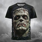 economico T-shirt 3D da Uomo-Per uomo Illusione ottica Zombi 3D Maglietta Manica Corta maglietta Stampa 3D Girocollo Camicia Esagerato Designer Orrore Club Feste Streetwear Blu 1 2 Estate Primavera Tutte le stagioni Abbigliamento