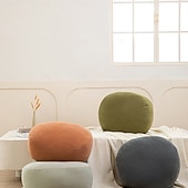 cheap Throw Pillows,Inserts &amp; Covers-Ultra Soft Suede Pebble Throw Pillow, Fluffy Rock Shaped Floor Seating Cushion, Cute Novelty Stone Hugging Pillow for Sofa, Bedroom &amp; Home Decor