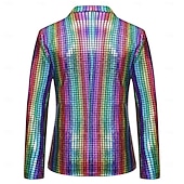 baratos Conjuntos-Conjunto Retro Vintage Discoteca Anos 80 Roupa Manga Comprida Discoteca Metálico Brilhante Fantasia Homens Fantasia de Carnaval Dia Das Bruxas Carnaval Baile de Máscaras Festa Espetáculo Boate Adulto